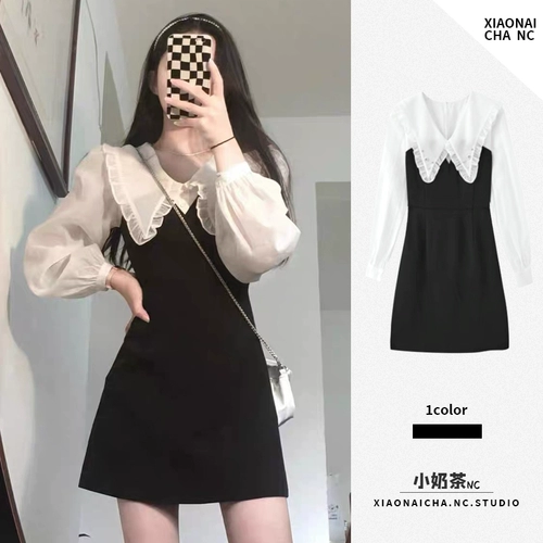 Осенний ретро приталенный корсет, черная кукла, платье, 2023, французский ретро стиль, подходит для подростков