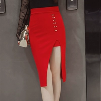 Летняя юбка, универсальный ростомер, модная поясная сумка, коллекция 2021, в корейском стиле, высокая талия, длина миди