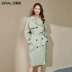 Ai Laiyi 2020 mùa xuân mới Anh áo gió đôi áo ngực eo giảm béo áo khoác nữ 601810011 - Trench Coat Trench Coat