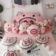 [] Nhận gối dễ thương Meng giấy chị lợn Pig gối giường gối lớn tựa lưng đệm lớn có thể rửa - Trở lại đệm / Bolsters
