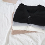 Hàn Quốc đặt hàng đan điều hòa cardigan nữ chic chic lười biếng nút lỏng cơ bản áo vest nhỏ