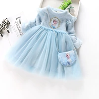 Пуховик, флисовое платье, юбка, бархатный детский свитер, наряд маленькой принцессы, «Холодное сердце», детская одежда