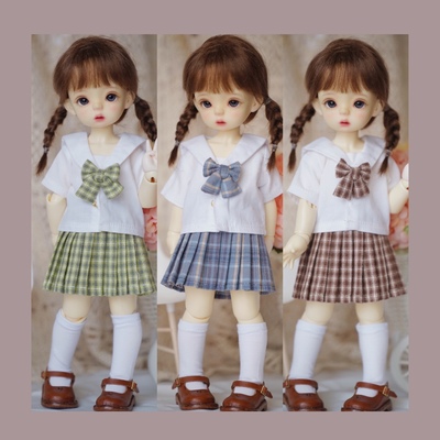 taobao agent New color spot BJD baby clothing 6 points 1/6 JK uniform jellyfish school uniforms, shirt pleated skirt daily accessories
