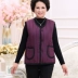 Mùa đông trung niên và vest già vest nam cha mặc vest đen cộng với nhung dày cỡ lớn vest cotton cũ khoác vest nữ Áo vest cotton