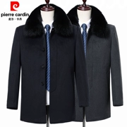 Áo khoác len nam Pierre Cardin trung niên mùa thu và mùa đông dày Nizi áo khoác len dài
