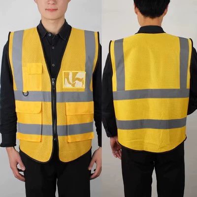 Lưới thoáng khí Áo vest tình nguyện Quần áo bảo hộ lao động tùy chỉnh Áo phản quang tình nguyện Quần áo an toàn Logo in tùy chỉnh áo gile phản quang 