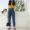 Dora Chaoren Hall Hong Kong hương vị retro chic cao eo lỏng mỏng củ cải hình jeans thẳng chín quần phụ nữ quần jean nữ hàng hiệu