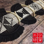 Nene & tường tấm thảm 47 macrame treo dệt tre tròn phòng khách phòng ngủ vật liệu trang trí ins gói Tutorial - Tapestry