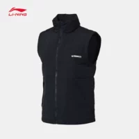 Loạt bóng rổ nam Li Ning xuống vest ngụy trang cổ áo ấm thoải mái thời trang 2018 mùa đông AMRN031 - Áo thể thao áo thun lining