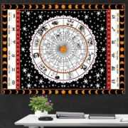 Mandala Bohemian Mười hai chòm sao Tấm thảm phòng ngủ Treo Polyester In Tấm thảm trang trí Khăn trải bàn