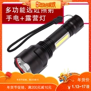 Đèn pin mạnh T6 làm nổi bật tầm xa sạc nhà ngoài trời ánh sáng cắm trại đèn led bên đèn hai tay