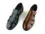 Thượng hải đầu tiên giày da nhà máy Dengyun của nam giới dép cổ điển cũ ba lỗ da lớp toe da bò cao su đáy mềm dép sandal nam