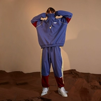 [FLAM cửa hàng trực tuyến chính thức] thương hiệu thủy triều hip-hop thủy triều FYP va chạm màu sắc retro đôi đồng phục thể thao lỏng lẻo đồ pijama nam