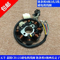 Xe máy Wuyang Jialing CB125 stator lắp ráp động cơ từ cuộn dây xích máy 8 cực hai lỗ stator - Phụ tùng xe máy thắng xe máy