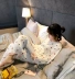 Bộ đồ ngủ bằng vải cotton cho bé gái mùa xuân và mùa thu tay dài thả lỏng hai mảnh phù hợp với mùa thu đông dễ thương của Hàn Quốc - Bộ Pajama Bộ Pajama