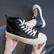 Giày nữ Cocay 2019 mới ga châu Âu da thoáng khí bánh quy thông thường giày cao giày da đế bằng - Giày cao gót