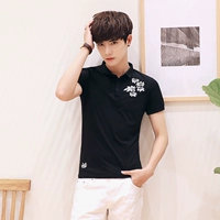 Áo thun nam tay ngắn mùa hè cổ áo cotton ve áo POLO thủy triều nam thanh niên học sinh dẫn đầu quần áo t shirt polo