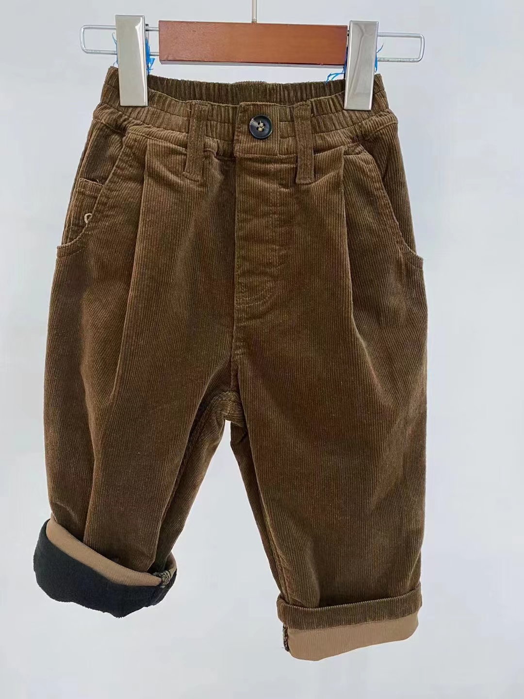 韩国童装儿童春秋新款灯芯绒背带裤男女童宝宝大口袋造型长裤子潮-阿里巴巴