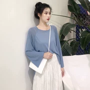 Mới đầu thu chic phong cách Hàn Quốc màu rắn tay dài phối đồ lười phối áo blazer mỏng áo sơ mi nữ áo len đỏ