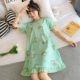 Bộ đồ ngủ nữ mùa hè mỏng phần cotton với váy độn ngực dễ thương lady bơ xanh váy ngủ nữ sinh viên dịch vụ tại nhà - Đêm đầm