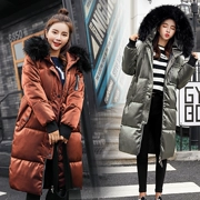 Chống mùa khuyến mãi mùa đông áo mới của phụ nữ cổ áo lông thú lớn phần dài Hàn Quốc phiên bản của mỏng dày sinh viên xuống áo khoác bông thủy triều