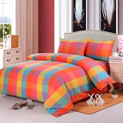Cũ vải thô giường đơn giản bông kẻ sọc tấm duy nhất mảnh dày gấp đôi mã hóa 1.8 m 2 m giường