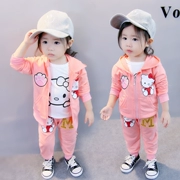 Mới bé gái 0 bộ đồ hoạt hình 1-3 tuổi 6 trẻ sơ sinh 2018 mẫu mùa xuân khóa kéo phù hợp với áo ba lỗ