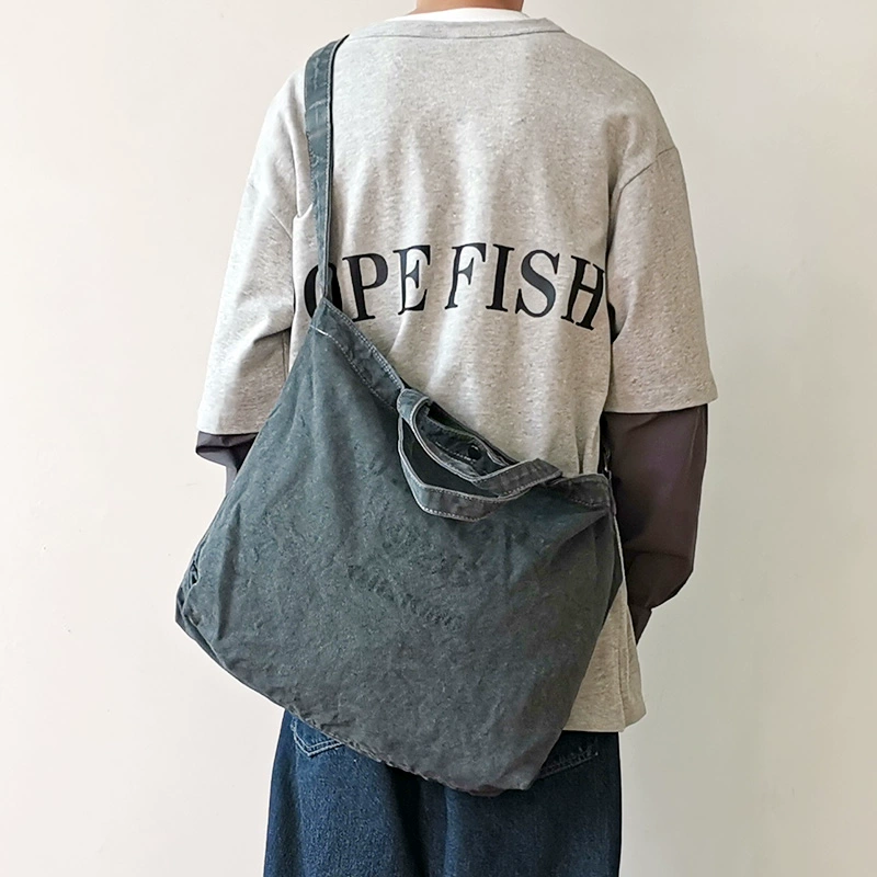 Rửa túi vải vai văn học retro messenger túi cũ thư xách tay đơn giản nam và nữ túi dung lượng lớn - Túi của con người