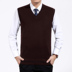 Thời trang new BF nam vest vest thanh niên daddy trở lại, len vest vest len ​​áo len đầu đan cha Dệt kim Vest