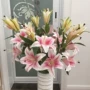 Sản phẩm mới mô phỏng thực tế hoa pu5 đầu lily nhà phòng khách sàn trang trí hoa trang trí cao cấp hoa giả nụ hoa - Hoa nhân tạo / Cây / Trái cây cây giả trang trí trong nhà