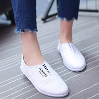 Đặc biệt cung cấp JUNWEI mùa hè đích thực phong cách Tháng Sáu Wei nhỏ màu trắng giày thấp để giúp phụ nữ phẳng giày thường giày vải giày đơn giày trắng giày golf nữ
