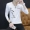 Áo thun trắng nam mùa xuân cổ chữ V ôm dáng trẻ trung Hàn Quốc cotton dài tay áo thun nam in họa tiết mùa thu - Áo phông dài
