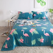 Flamingo tờ trên một mảnh duy nhất của một người hoặc hai Cartoon ký túc xá giường rửa sạch bông polyester sợi là danh sách - Khăn trải giường