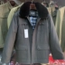 Áo khoác cotton nam trung niên và cao tuổi với lớp lót có thể tháo rời, áo khoác mùa đông dài, áo khoác cotton và áo khoác cotton dày của cha - Bông Bông