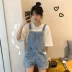 Mùa hè phiên bản Hàn Quốc của quần jeans tuổi 2019 quần yếm mới Quần short Joker quần ống rộng ống rộng quần nữ - Quần jean quần jean nữ ống suông hàn quốc Quần jean