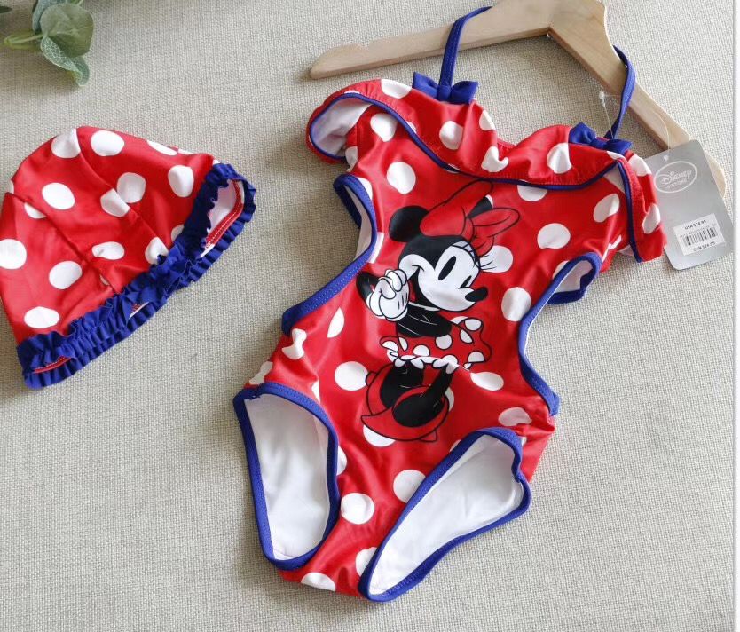 Minnie SiameseOut K children Swimsuit Sweet Conjoined body hot spring Swimming suit girl The Little Princess baby Frozen Swimming suit