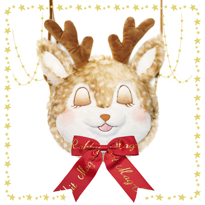 taobao agent Magnet Rabbit Original Naizhide Christmas Lolita Deer Pattern Big Face Closed Eyes Plush Backpack Backpack