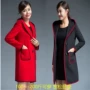Mùa thu và mùa đông chị béo mới XL áo khoác len nữ dài phần phiên bản Hàn Quốc của áo len mỏng mỏng - Trung bình và dài Coat áo phao nữ dáng dài hàn quốc