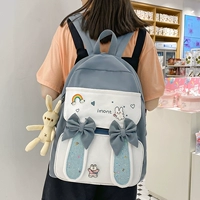 Вместительный и большой ранец, сумка через плечо для школьников, свежий милый кролик, универсальный брендовый рюкзак, в корейском стиле