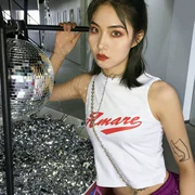 Gentle cô gái Hàn Quốc phiên bản của retro hipster sexy in ngắn vest + hip hop chic gió quần short mỏng phù hợp với