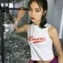 Gentle cô gái Hàn Quốc phiên bản của retro hipster sexy in ngắn vest + hip hop chic gió quần short mỏng phù hợp với đồ bộ