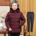 áo kiểu nữ trung niên Áo khoác đệm bông mùa đông cho phụ nữ trung niên và cao tuổi 60-70 tuổi Mẹ già 80 quần áo bà ngoại áo khoác đệm bông bà già đầm u60 Quần áo của mẹ