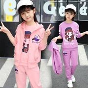 Bé gái 6 tuổi xuân 2019 mới 7 bộ đồ thể thao trẻ em 8 phiên bản Hàn Quốc 10 áo len ba mảnh phù hợp với 12 mùa xuân và mùa thu 9 khí ngoại