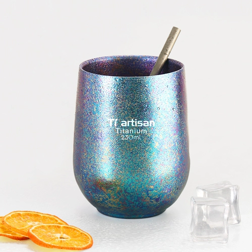 Титановый ремесленник чистый титановый ледяной чашка с двойной изоляцией цвета