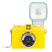 Máy ảnh Lomo DianaF + Buttercup màu vàng chanh tương phản màu Polaroid máy ảnh lỗ nhỏ fujifilm instax mini 90