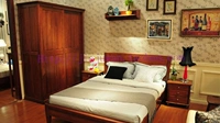 金 100 đồ nội thất gỗ nguyên khối tủ cửa đôi Huayuanxuan Royal Carpenter đầu giường R1505AL giảm giá - Bộ đồ nội thất sofa gỗ hiện đại
