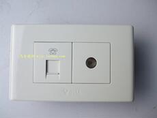 Розетка TV+телефон 公牛开关插座g04t222电视电话插座闭路电话插座118型二位g04系列
