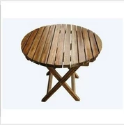 Gỗ rắn than giải trí ngoài trời gấp bàn tròn bàn ăn bàn ghế cà phê bàn ​​ghế thanh bàn ghế gỗ rắn đồ gỗ - Bàn ghế ngoài trời / sân