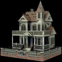 Full 68 Handmade 3D Model Model DIY Halloween H rùng rợn Ngôi nhà ma ám với mô tả giấy - Mô hình giấy mô hình bằng giấy	