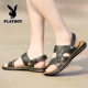 Playboy sandal nam 2018 mới hè nam đi biển đi giày da mang dép hở ngón và dép nam giày sục nam Sandal